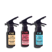 Laden Sie das Bild in den Galerie-Viewer, UNIC – COMBO – Haarparfums – Vanille, Zucker, Monoï – 3 x 50 ml