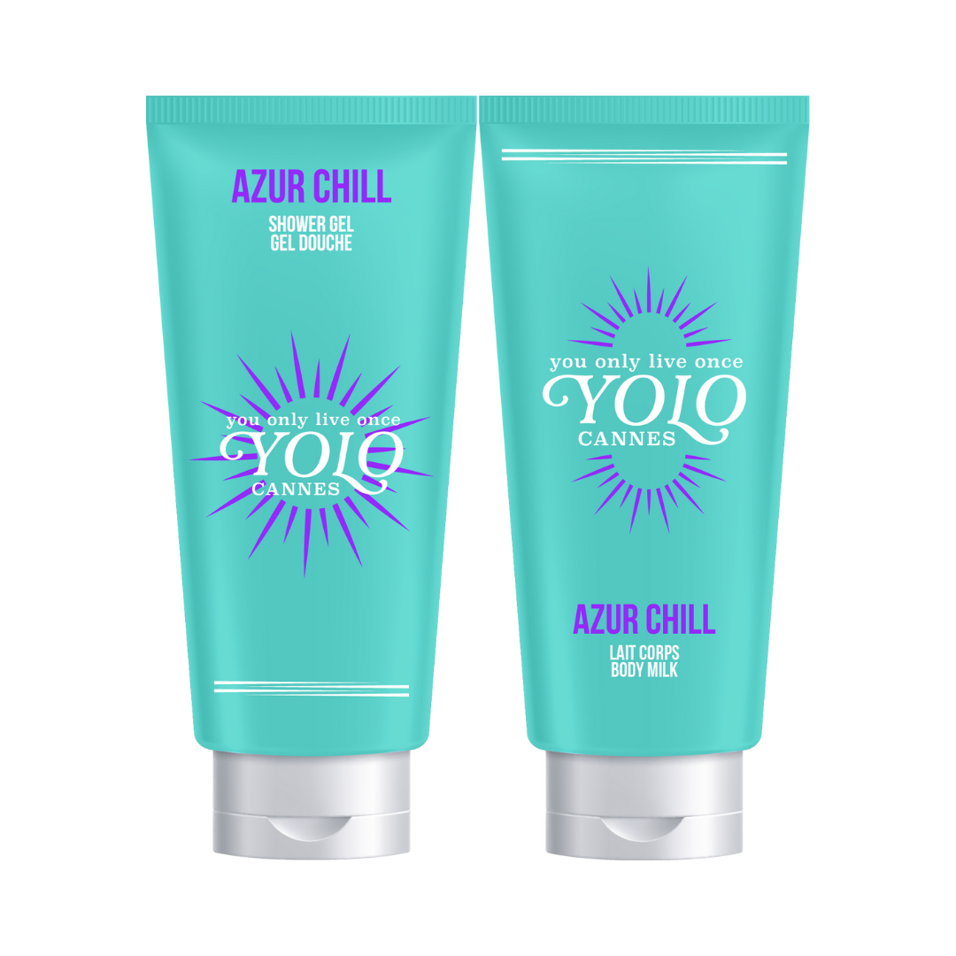 YOLO CANNES - COMBO - Azur Chill - Gel Douche, Lait Corps - 2x100ml