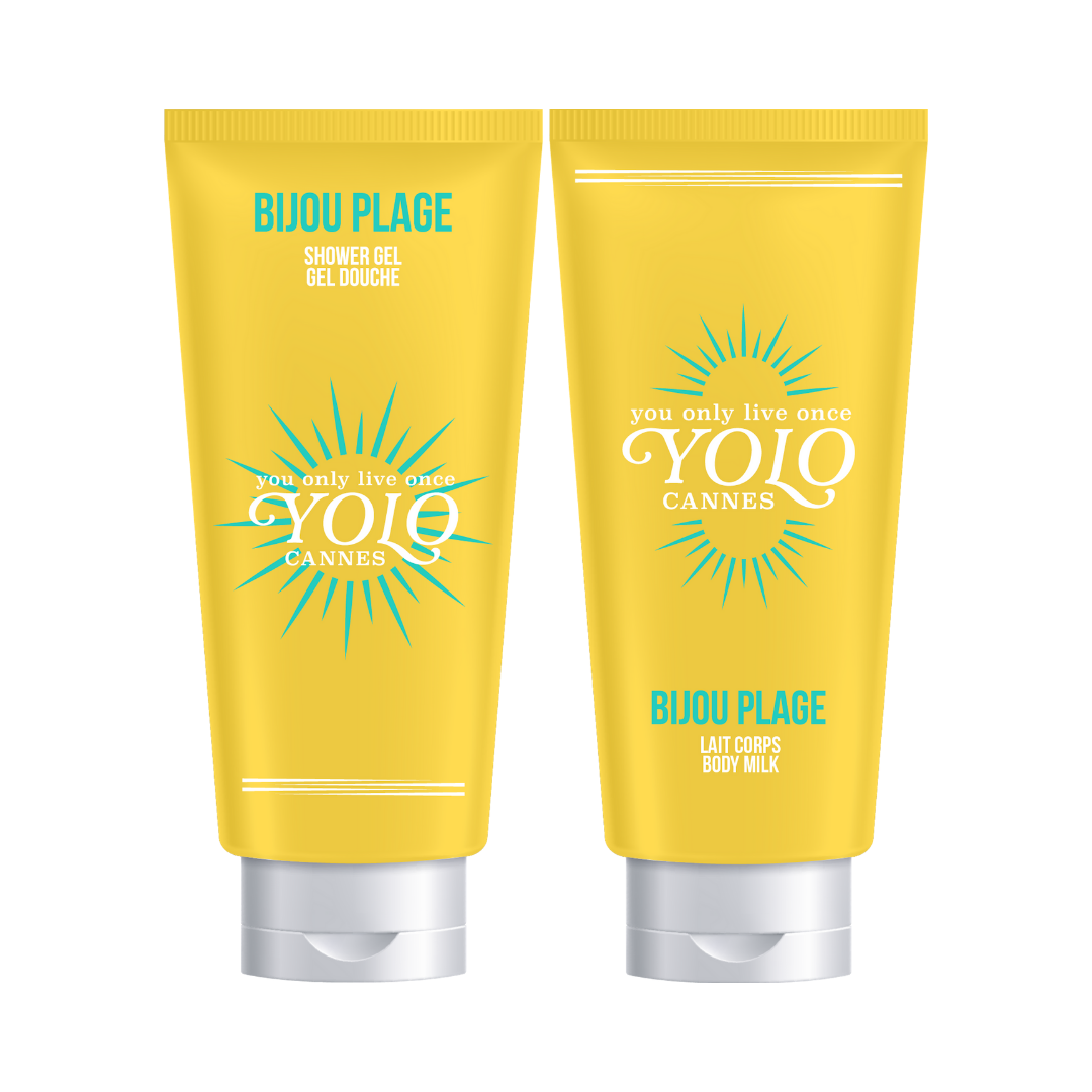 YOLO CANNES - COMBO - Bijou Plage - Gel Douche, Lait Corps - 2x100ml