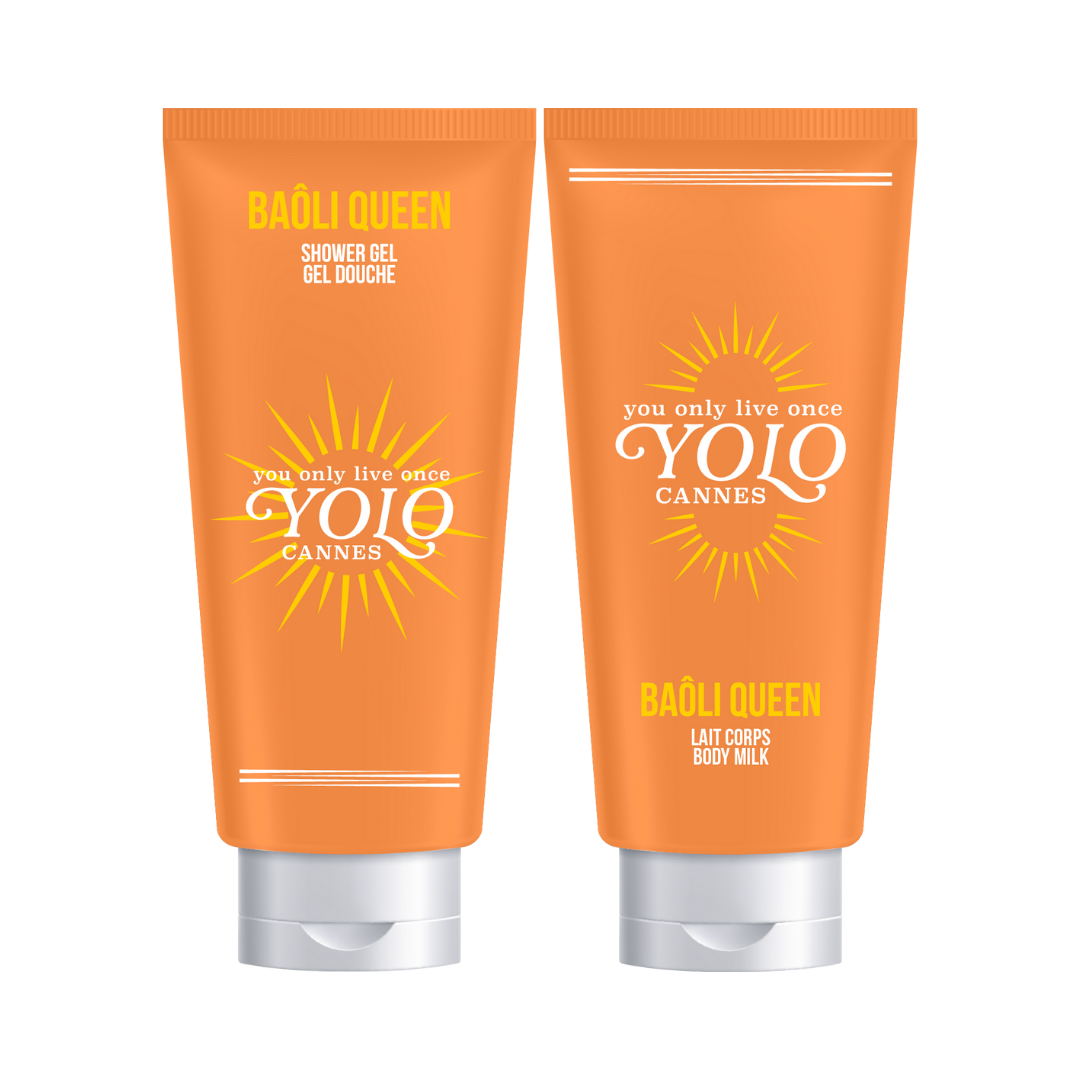 YOLO CANNES - COMBO - Baôli Queen - Gel Douche, Lait Corps - 2x100ml
