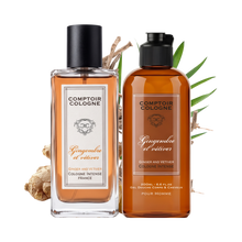 Laden Sie das Bild in den Galerie-Viewer, COMPTOIR COLOGNE - DUO - Gingembre &amp; Vétiver - Eau de Cologne 100 ml +Gel Douche 200ml
