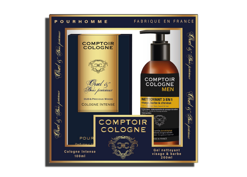 COLOGNE COUNTER BOX - Oud Perfume & Precious Wood & Exfoliant 