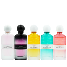 Laden Sie das Bild in den Galerie-Viewer, La Source Parfum - Eau de Parfum - COLLECTION - Vanille Eden, Rendez-vous Secret, Divine Idole, Petite Fleur, Rose Sauvage - 5x60ml
