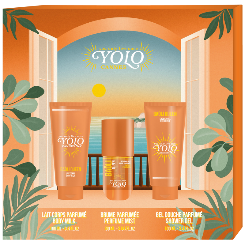 BAÔLI QUEEN YOLO CANNES GIFT SET - Perfumed mist, shower gel & body lotion